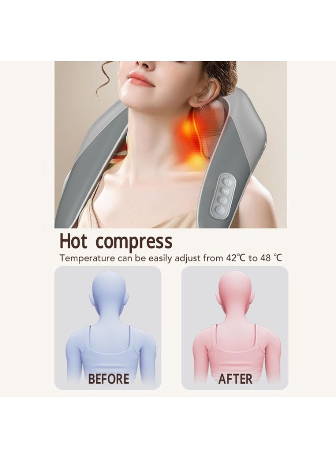 جهاز تدليك الرقبة والكتف بالحرارة – وسادة كهربائية للتدليك العميق – تخفيف توتر الرقبة والكتف والرأس – تدليك يحاكي اليد البشرية - Image 3